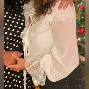 White flowy vintage white top nastygal